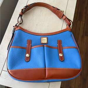 Dooney & Bourke Blue and Tan Shoulder Bag